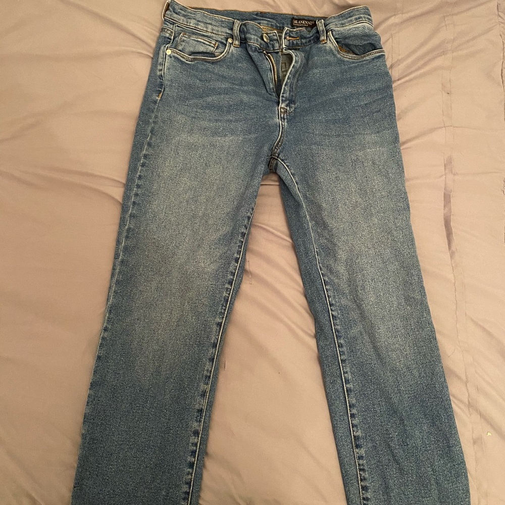 high rise straight leg jeans